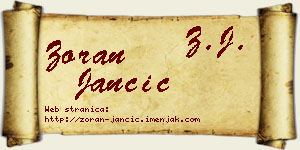 Zoran Jančić vizit kartica